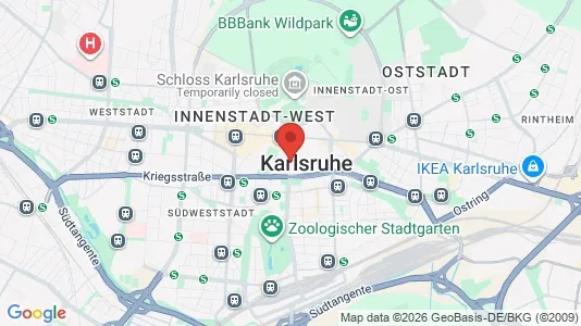 Apartments for rent i Karlsruhe - kort over placeringen