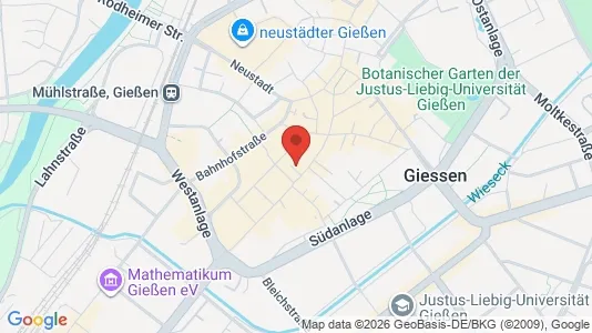 Apartments for rent i Gießen - kort over placeringen
