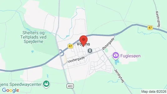 Houses for rent i Vojens - kort over placeringen