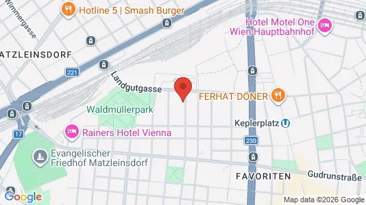 Apartments for rent i Vienna Favoriten - kort over placeringen