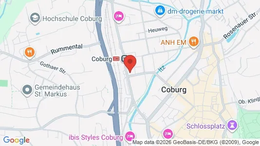 Apartments for rent i Coburg - kort over placeringen