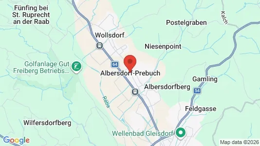 Apartments for rent i Albersdorf-Prebuch - kort over placeringen