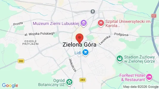 Houses for rent i Zielona Góra - kort over placeringen