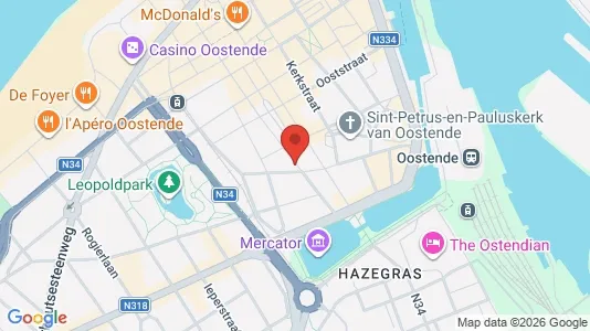 Apartments for rent i Oostende - kort over placeringen