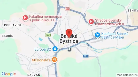 Apartments for rent i Banská Bystrica - kort over placeringen