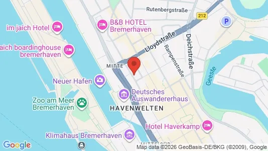 Apartments for rent i Bremerhaven - kort over placeringen
