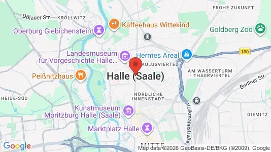 Apartments for rent i Halle (Saale) - kort over placeringen
