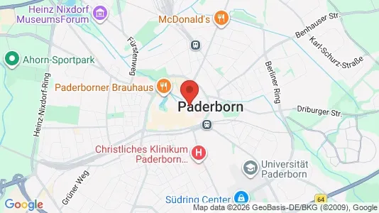 Apartments for rent i Paderborn - kort over placeringen
