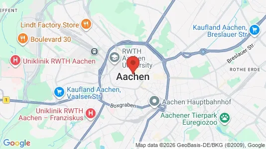 Apartments for rent i Aachen - kort over placeringen