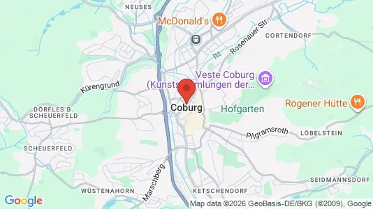 Apartments for rent i Coburg - kort over placeringen