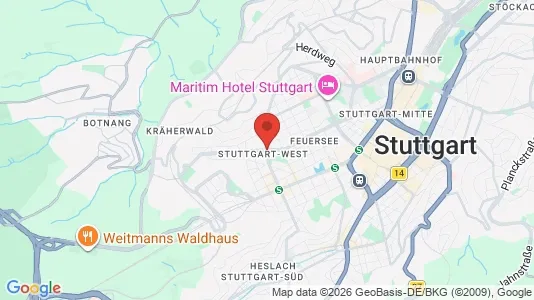 Apartments for rent i Stuttgart-West - kort over placeringen