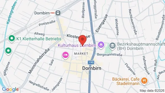 Apartments for rent i Dornbirn - kort over placeringen