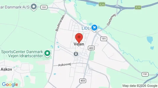 Houses for rent i Vejen - kort over placeringen