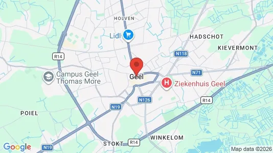 Apartments for rent i Geel - kort over placeringen