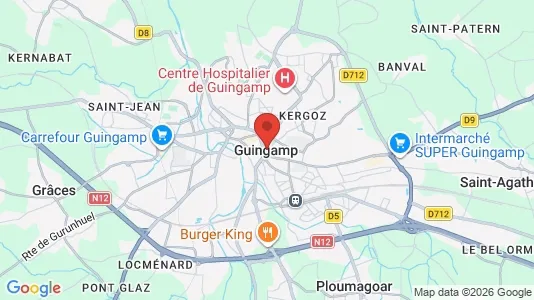 Houses for rent i Guingamp - kort over placeringen
