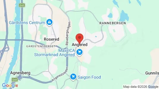 Rooms for rent i Angered - kort over placeringen