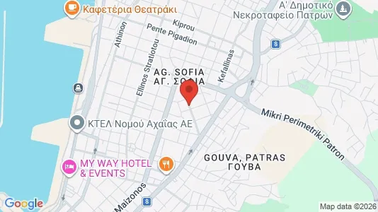 Apartments for rent i Patras - kort over placeringen