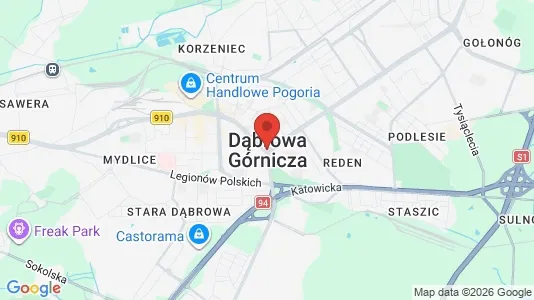 Apartments for rent i Dąbrowa górnicza - kort over placeringen