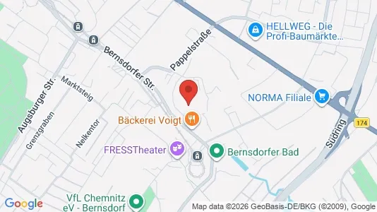 Apartments for rent i Chemnitz - kort over placeringen