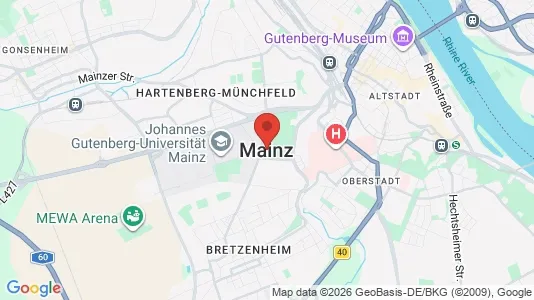 Apartments for rent i Mainz - kort over placeringen