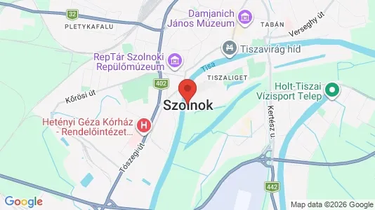 Apartments for rent i Szolnoki - kort over placeringen