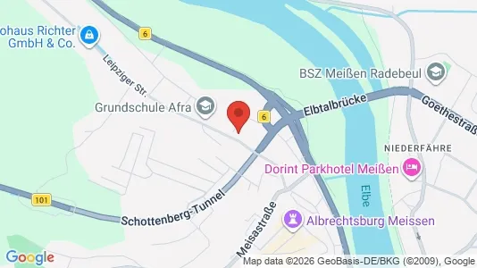 Apartments for rent i Meissen - kort over placeringen
