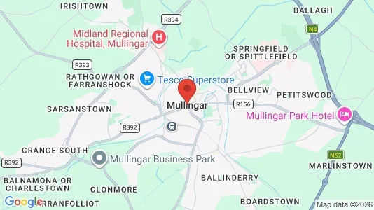 Houses for rent i Mullingar - kort over placeringen