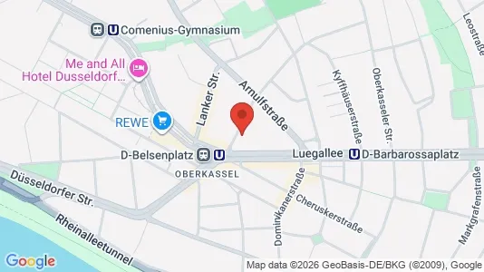 Apartments for rent i Dusseldorf - kort over placeringen