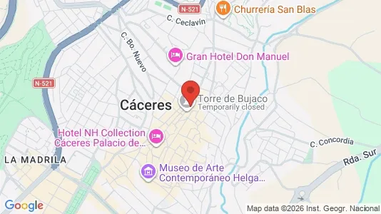 Apartments for rent i Cáceres - kort over placeringen