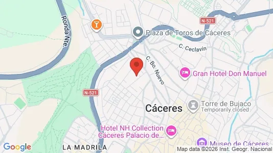Apartments for rent i Cáceres - kort over placeringen