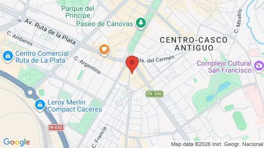 Apartments for rent i Cáceres - kort over placeringen