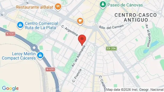 Apartments for rent i Cáceres - kort over placeringen