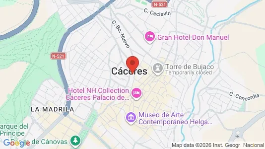 Apartments for rent i Cáceres - kort over placeringen