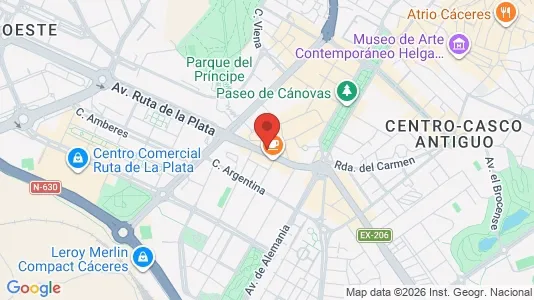 Apartments for rent i Cáceres - kort over placeringen