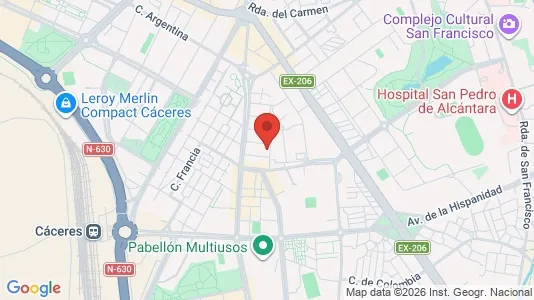 Apartments for rent i Cáceres - kort over placeringen