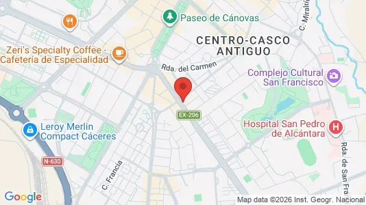 Apartments for rent i Cáceres - kort over placeringen