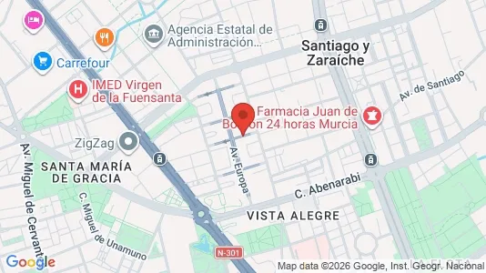 Apartments for rent i Murcia - kort over placeringen