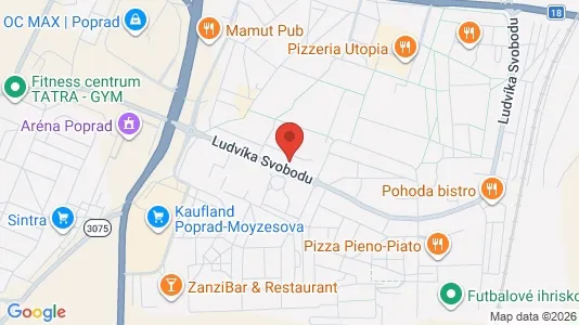 Apartments for rent i Poprad - kort over placeringen