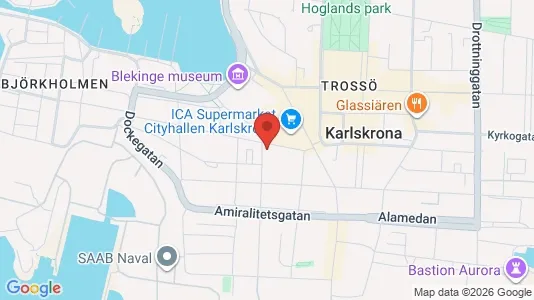 Rooms for rent i Karlskrona - kort over placeringen
