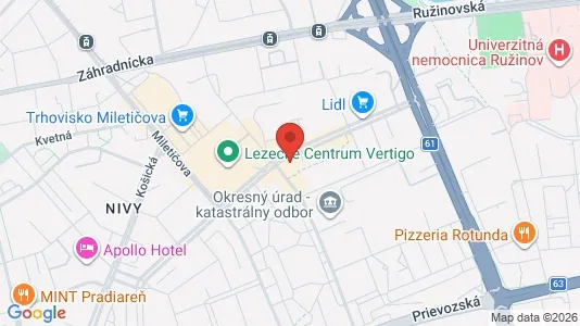 Apartments for rent i Bratislava Ružinov - kort over placeringen