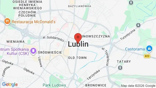 Apartments for rent i Lublin - kort over placeringen