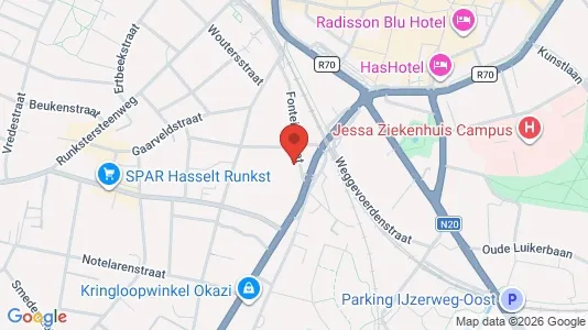 Rooms for rent i Hasselt - kort over placeringen