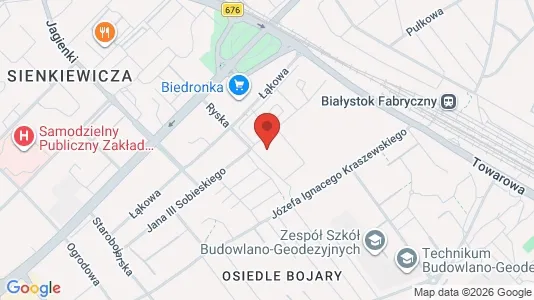 Apartments for rent i Białystok - kort over placeringen