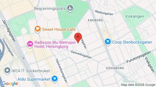 Apartments for rent i Helsingborg - kort over placeringen