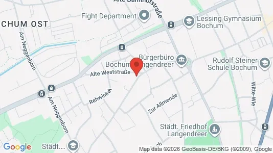 Apartments for rent i Bochum - kort over placeringen