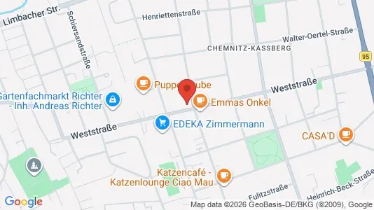 Apartments for rent i Chemnitz - kort over placeringen