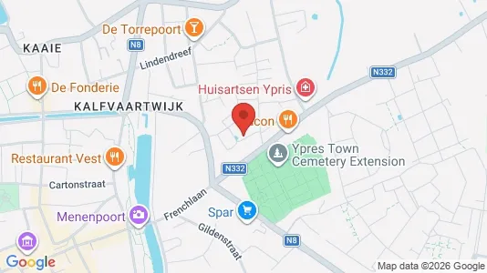 Apartments for rent i Ieper - kort over placeringen