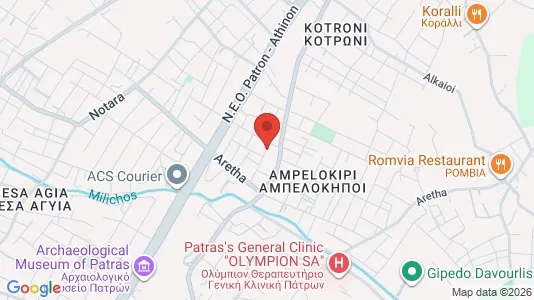 Apartments for rent i Patras - kort over placeringen
