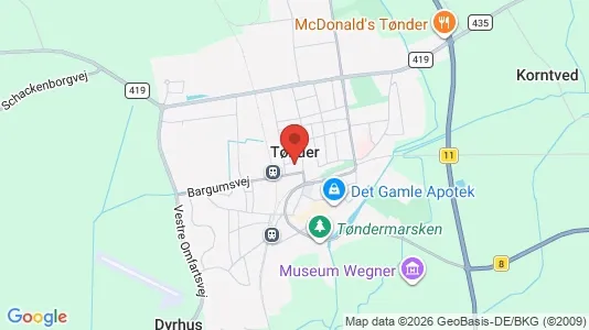 Houses for rent i Tønder - kort over placeringen