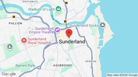 Houses for rent i Sunderland - Tyne and Wear - kort over placeringen